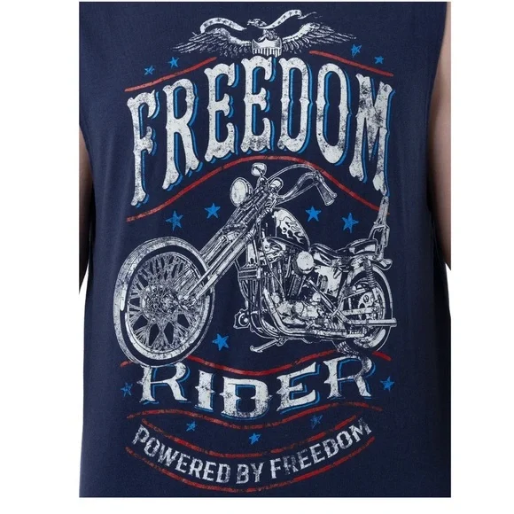 COPY - Way To Celebrate Men's Americana Graphic Muscle Tank Top, Size L - Picture 6 of 8